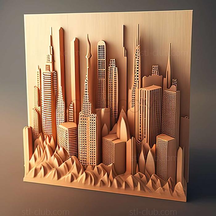 3D model city skyline (STL)